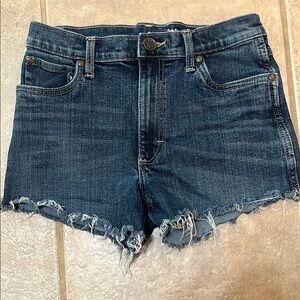 Wrangler Retro High-Rise Cutoff Blue Jean Shorts with Distressed Hem